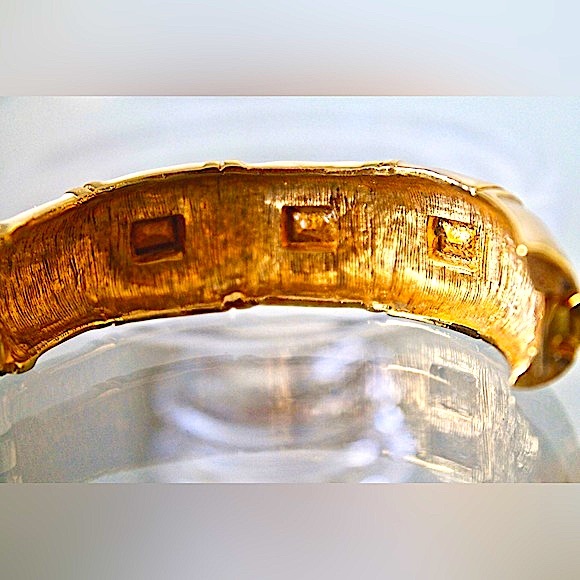 KENNETH JAY LANE BRACELET BANGLE CLAMPER CRYSTAL VINTAGE - Picture 10 of 12